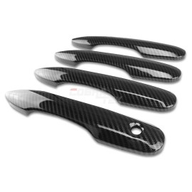 CBK For 2018–2020 Camry Carbon Fiber Look 4DR Door Handle Cover No Keyhole Trim