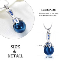 memorial jewelry Cremation Jewelry for Ashes Pearl Urn Necklace Jewelry Ashes Holder for Women Ashes Keepsake, Crystal
