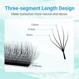 NAGARAKU 5D W Shape Eyelash Extension VERSION 2.0 lash Supplies Natural Soft Volume 0.07mm C curl 8mm Premade Fans PBT Matte Black Cluster W Lash Easy Fanning False Lashes yy Lashes