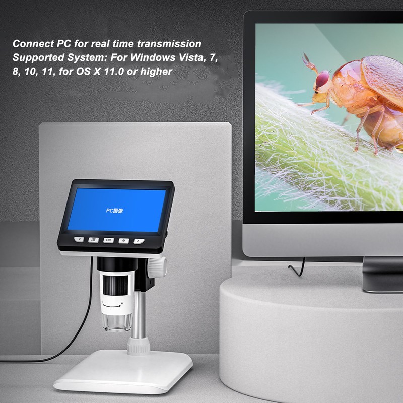 Digital Electron Microscope 4.3in 1000x 2MP USB Industrial Repair Inspection