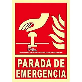 Normaluz RD00134 - Emergency Stop Sign, Class B, PVC, 0.7mm, 21 x 30 cm, with CTE, RIPCI and Suitable for New Legislation