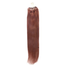 ALISY Human Hair Ring Loop Hair Tip Extensions Remy Hair Color Wig Extensions 50 Pieces (16 inch, 33#)