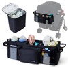 VMEECAEL Double Stroller Organizer with Cooler Bottle Bag for Bob