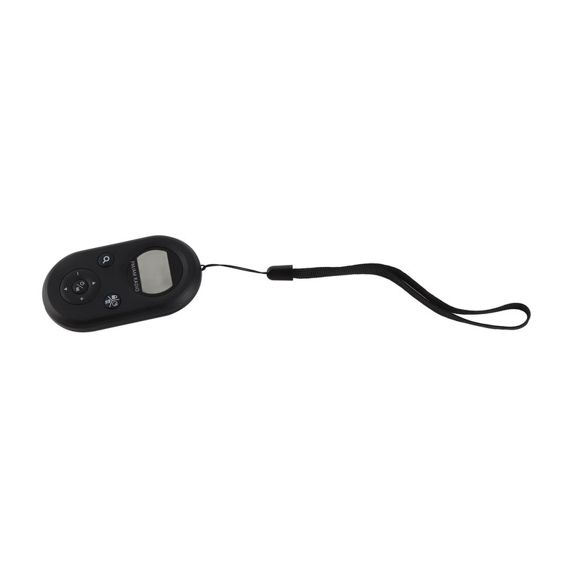 Pocket Radio Black with Backlight Rechargeable LCD Display 500mAh Portable