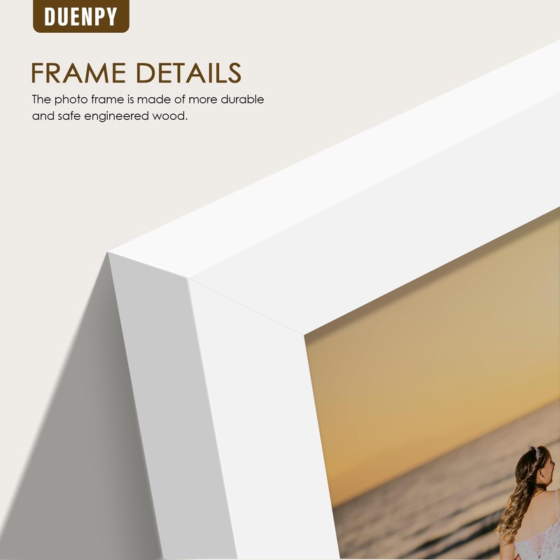 DUENPY 5 Folding 5x7 Picture Frame Horizontal Engineered Wood Accordion
