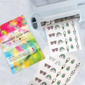 Evergreen Goods™ 10 Sheets Printable Sticker Vinyl for Cricut Cutters | GLOSSY TRANSPARENT A4 | Inkjet Printers Only | Die Cutting/Plotting Machines - Silhouette Brother Gemini | Make Stickers at Home