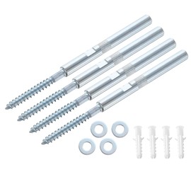 sourcing map 4 Pcs Floating Shelf Brackets Metal Hidden Shelf Support Brackets 10 x 100mm Invisible Shelf Brackets with Screws for Floating Wood Shelves