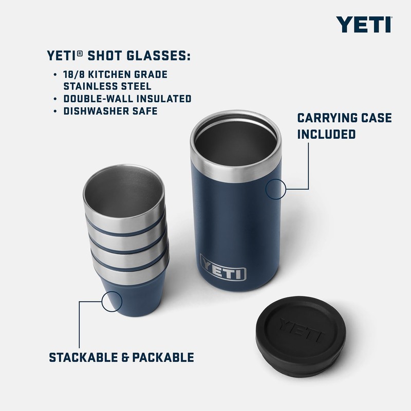 YETI Shot Glasses with Carrying Case, Set of 4, Tropical