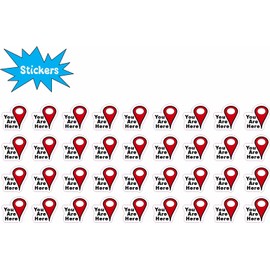 StickerTalk You are Here Map Pointer Vinyl Stickers, 1 Sheet of 36 Stickers, 0.5 inches by 0.5 inches