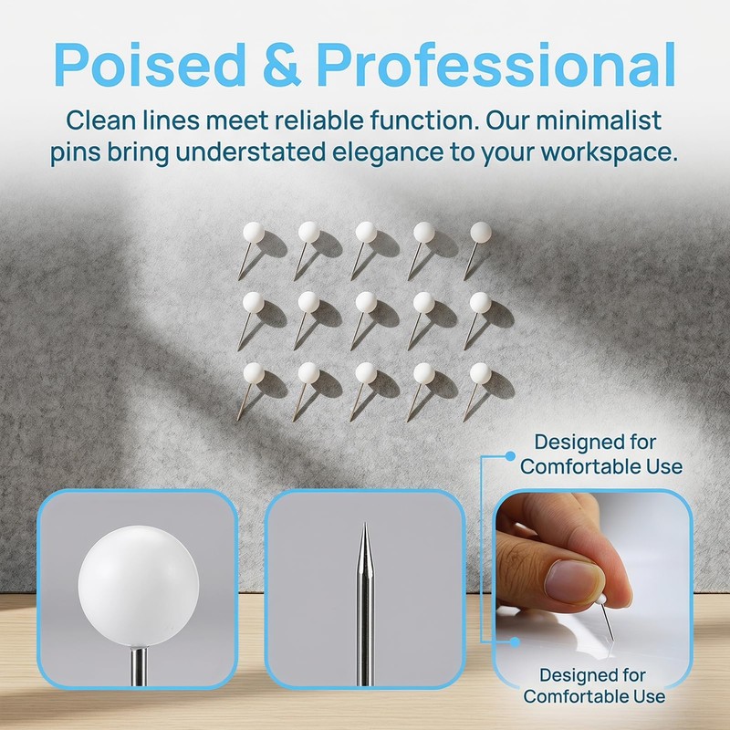 300 Pcs Round Head Tacks, 1/8 Inch Map Push Pins,