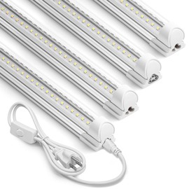 Barrina 6500K 2FT LED Shop Light, 3000LM, 20W, T8 Shop Lights for Garage, Workbench, Cabinet, Workshop, Room, LED Tube Light, Linkable Ceiling Lights Fixture with Built-in ON/Off Switch, ETL, 4 Packs