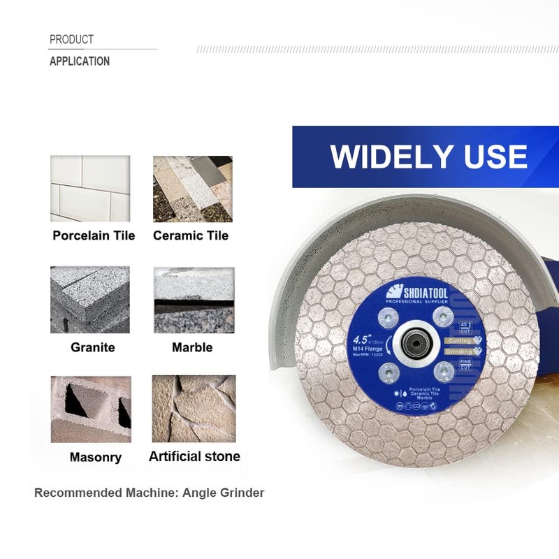 SHDIATOOL Diamond Cutting and Grinding Disc for Angle Grinder with