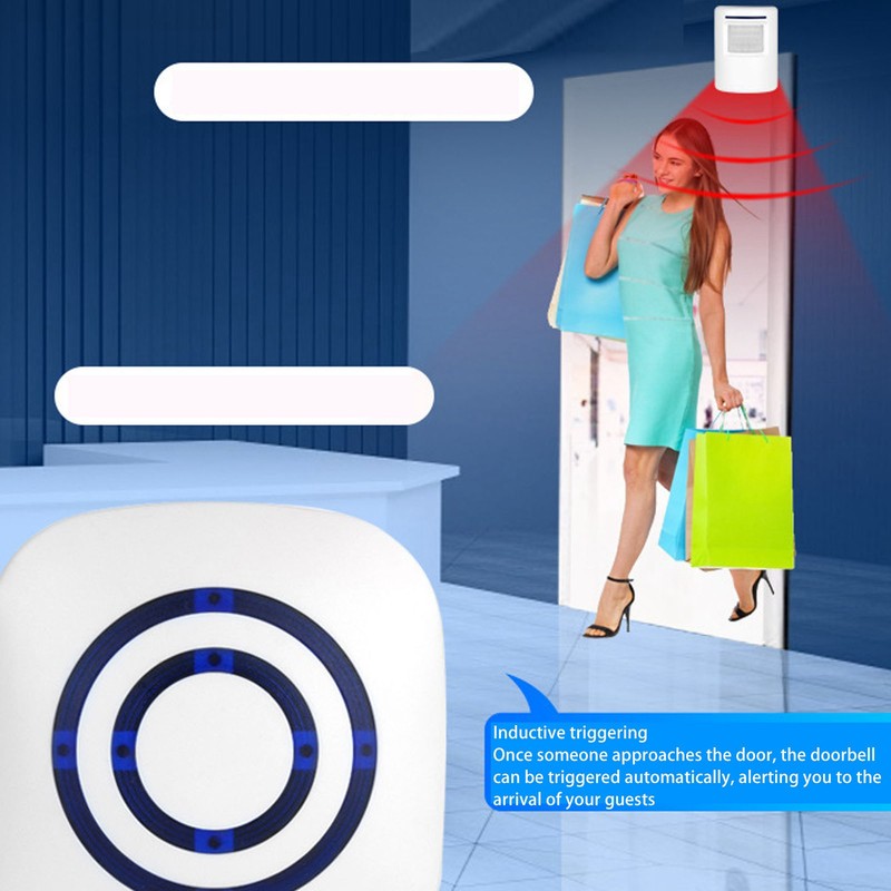 Infrared Sensor Doorbell Wireless Trigger Alarm Door Entry Welcome Doorbell