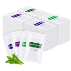4IN1 Toiletries Set Travel Size Toiletries Bulk(200 Pcs) 4-Piece Set: 50pcs Travel Size Body Wash, 50pcs Hotel Shampoo, 50pcs Mini Conditioner, 50pcs Body Lotion, Bulk Mini Guest Amenities Supply