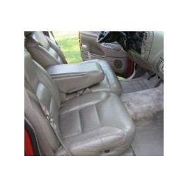 Durafit Seat Covers 1995-2000 Chevy Silverado and GMC Sierra Front 60/40 Split Bottom with Bucket Backrests. Solid Armest and Electric Lumbar. Made in Taupe Leatherette