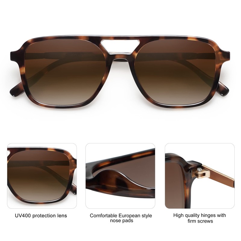SOJOS Retro Aviator Sunglasses Womens Mens,Trendy Rectangle Shades SJ2202 |