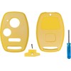 StandardAutoPart Remote Head Key Shell Case Compatible with Honda Civic Fit CR-V Insight Odyssey Pilot (No Key Cutting Required) (3 Button) (Yellow)