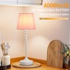 Cordless Table Lamps Rechargeable Set - 2 Pack White 4000mAH