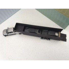 Handmade 3D Print 1/64 Gooseneck Enclosed 36FT Race Car Trailer for Greenlight Open Wheel - Black