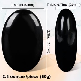 CASMON Obsidian Oval Palm Stones, Pocket Worry Stone for Anxiety Stress Relief Therapy, Natural Polished Energy Stone Healing Crystal (1PC)
