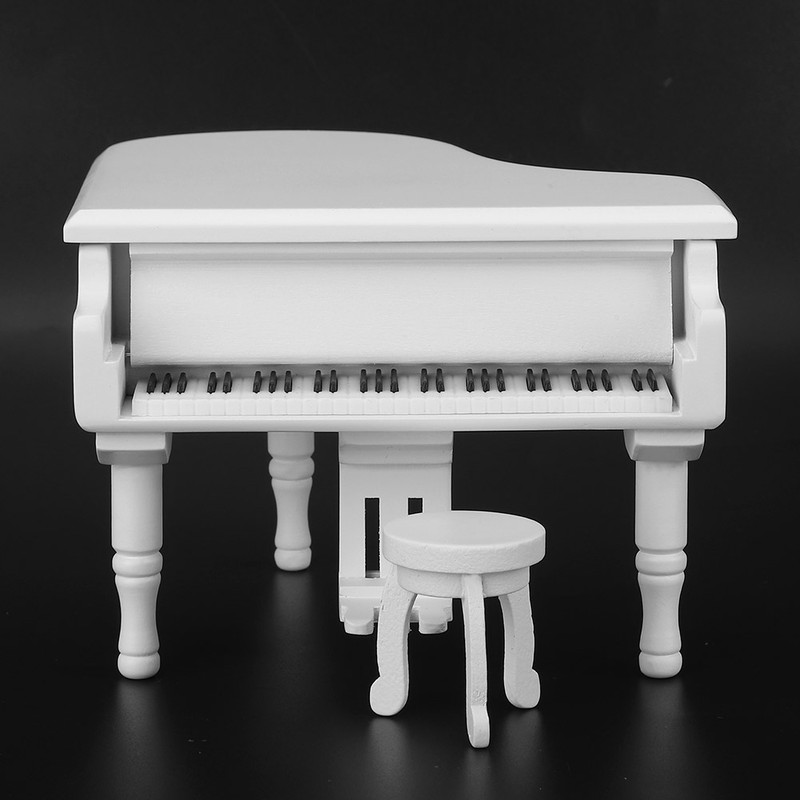 Wood Piano Model Music Box Jewelry Storage Musical Boxes with