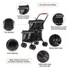 LPOTIUS Double Pet Stroller for Dogs and Cats, One-Hand Folding