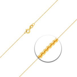 Very Fine Gold Women's Chain 0.8 mm Round Anchor Chain 333, 375, 585, 750 Real Yellow Gold with Stamp and Spring Ring Clasp, Made in Germany, 8 Carat (333) Yellow Gold, Yellow, White, Red