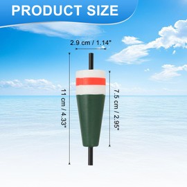 YELARXI Fishing Floats, 4 Inch Popping Floats Slip Bobbers Popping Corks Float Weighted Bobbers Fishing Tackle for Saltwater Freshwater Fishing Tackle (4 Pack, Green)