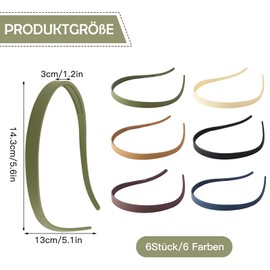 ZOCONE Pack of 6 Zigzag Headbands, Women's Plastic Headband, Thin Women's Frosted Headband, Perfect for Glasses and Everyday Use