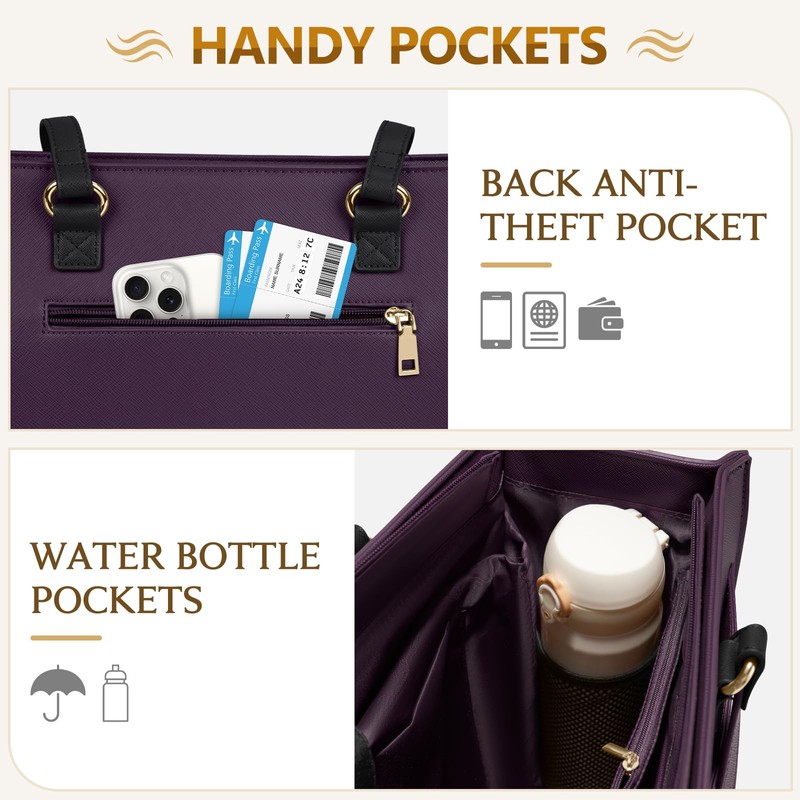 RAINSMORE Laptop Bag for Women 15.6 Inch Work Tote Bags