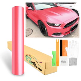 48"x60" (4FTx5FT) Pink Matte Metallic Satin Pearl Vinyl Wrap Sticker Sheet Film Car Auto Vehicle DIY Decal Bubble Free Air Release Self Adhesive Peel and Stick Free Tool Kit