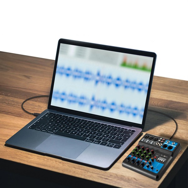 5-Channel Mixing Console Live Studio Audio DJ Mixer Sound Board
