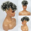 MKJVEN Afro Puff Drawstring Ponytail With Bangs For Black Women