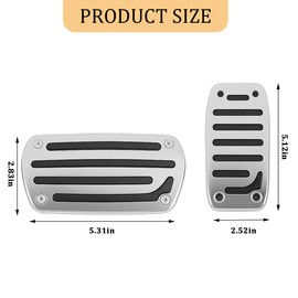 TNAIYH 2PCS Non-Slip Car Pedal Covers, Automatic Vehicle Gas and Brake Pedals Covers Kit, No Drilling Automotive Transmission Accelerator Clutch Pads Replacement Accessories, Universal Fit