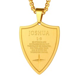 Richsteel Mens Pendant Bible Verse Gold Necklace With Chain Christian Jewellery For Women Necklaces Men