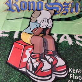 Art Carpet Supreme Kaws Figure Shaped Soft Rug, Sneakerhead, Street Art Carpet, 30"x20"