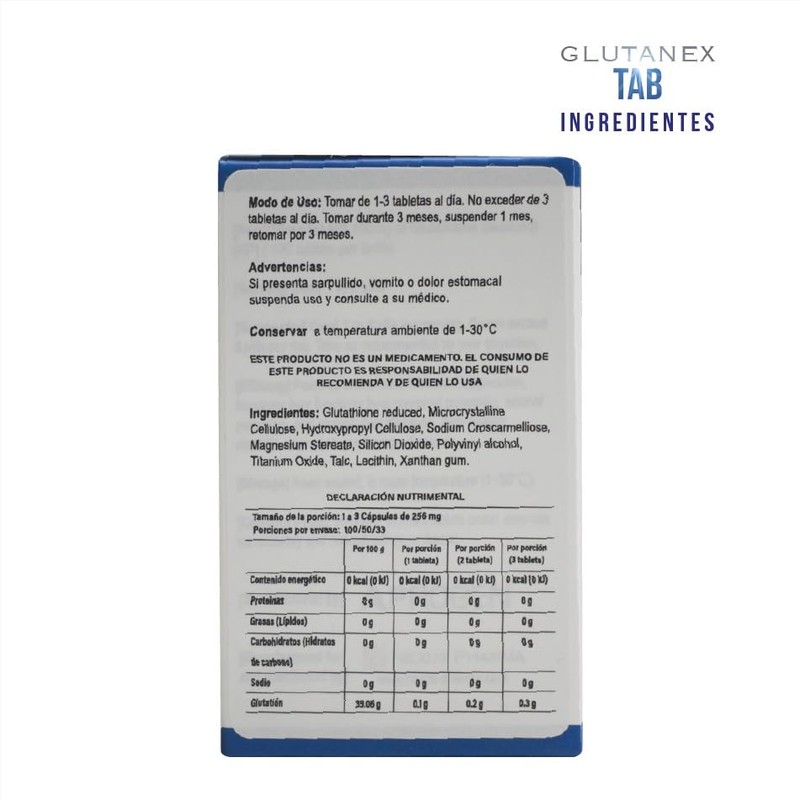 Glutanex TAB - TABLETAS DE GLUTATIN GSH GRADO MDICO sin