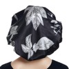 Alnorm Satin Sleep Cap Extra Large Double Layer Black Floral
