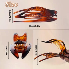 4 Pcs Flat Hair Claw Clips for Women French Clip for Women Thin and Thick Hair Stylish Lay Down Clips Large Alligator Clips Strong Hold No Slip Hair Barrettes