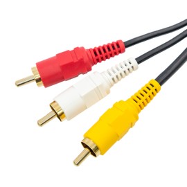 Maxar Electric Simple Packaging Video Cord 3 Pin to 3 Pin RCA Cable 6.6 ft (2 m) Gold Plug Domestic Inspection for TVs, VCRs, Game Consoles, etc