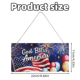 4th of July Porch Goose Sign, God Bless America Sign Wooden Patriotic Independence American Flag Plaque Goose Outfits Decoration Accessories for Outdoor Yard Porch Lawn