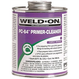 Weld-On 10874 PC-64 PVC/CPVC Primer-Conditioner - Low-VOC, Purple, 1/2 Pint (8 fl oz)