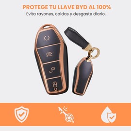 Funda para Llave BYD - Protector de Llave Compatible con BYD King, BYD Shark, BYD Song Plus 2025, Dolphin Mini, Song Pro Funda TPU para Llave Inteligente Key Case Auto