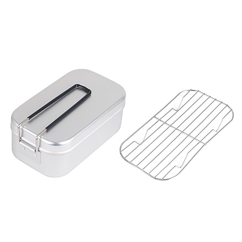 Aluminum Lunch Box Folding Handle Portable Stainless Steel Light Weight