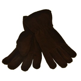 Childs Fleece Gloves, Brown, Age 5/7