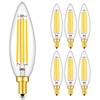 CRLight 8W Smooth Dimmable LED Candelabra Bulb, 3000K Soft White