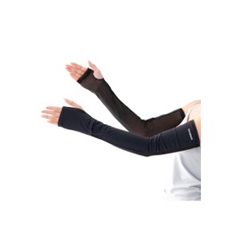 Sea Breeze 2024 Women's Arm Cover, Cooling Sensation, UV Protection, Slit, 1 Piece, One Size Fits Most, Loose Fit, Black