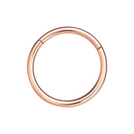 NAVZA Unisex 6mm & 8 mm Women Fake Stainless Steel Smooth Nose Ring Silver Hoops (Rose Gold, 8mm)
