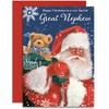 Great Nephew Christmas Card - Santa & Ted - Medium
