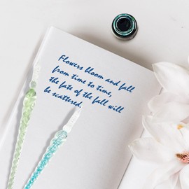 Yitexin Handmade Glass Ink Pens, Glitter Stained Glass Calligraphy Pens, Vintage Crystal Glass Signature Pens, Glass Ink Pens, Vintage Ink Pens for Art, Drawing, Decoration (6 Pack